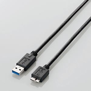 【5個セット】 USBケーブル エレコム USB3.0ケーブル(A-microB)2.0m ブラック USB3-AMB20BK