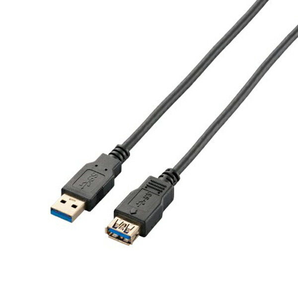 【6個セット】 エレコム USB3-E10BK ELECOM USBケーブル 延長 USB3.0 (USB A オス to USB メス) スタンダード 配線 ブラック ケーブル アダプタ パソコン周辺機器 送料無料