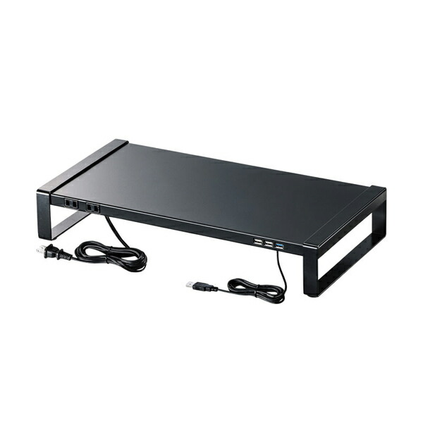 サンワサプライ MR-LC204BKN 電源タップ＋USBハブ付き机上ラック（W500) ファニチャ デスク周辺ファニチャ SANWA SUPPLY 送料無料｜ウルマックス 店