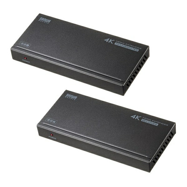 サンワサプライ VGA-EXHDPOC HDMI エクステンダー LAN 変換 延長器 高画質 4K 60Hz フルHD対応 送受信 受信機 送信機 セット 高音質 LANケーブル接続｜ウルマックス 店