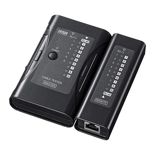 【3個セット】 サンワサプライ LAN-TST6 LANテスター RJ-45(LANケーブル)/RJ-11(モジュラーケーブル)対応 LEDライト内蔵 親機・子機脱着可 電設配線部品 モジュラーケーブル ケーブル試験 親機 テスト テスター パソコン ケーブル 送料無料