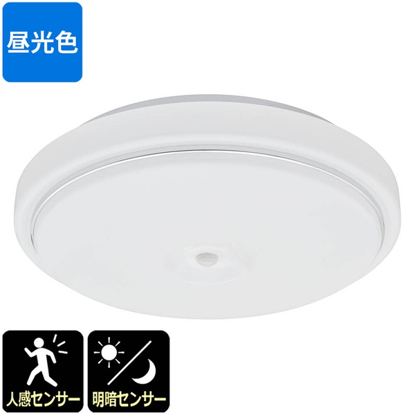 【3個セット】 オーム電機 LT-Y18D-GB-PIR LED内玄関灯 (人感・明暗センサー付/直径300mm/2300 lm/昼光色/18W)