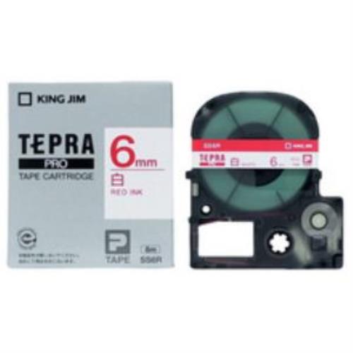 【10個セット】 白ラベルテープ 「テプラPRO」(白テープ／赤文字／6MM幅) SS6R