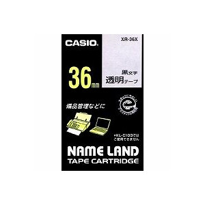 【5個仕掛ける】 カシオ XR-36X 名まえ地べた（NAME LAND） 澄み切った磁気テープ （澄み切った磁気テープ／黒文字／36粍幅）