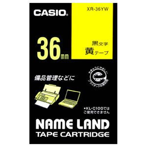 【5個仕掛ける】 カシオ XR-36YW 名まえ地べた（NAME LAND） 標準尺度磁気テープ （黄磁気テープ／黒文字／36粍幅）