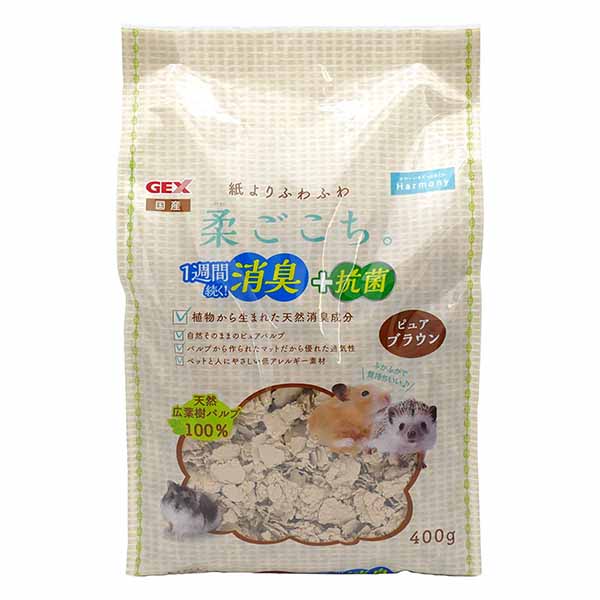 【10個セット】 ジェックス 柔ごこちピュアブラウン 400g 内容量 原産国 日本 GEX 低アレルギー 小動物用床敷材 ハリネズミ 小動物用品 柔ごこち ハムスター ブラウン 小動物 トイレ 床材 ハビんぐ 敷材 グッズ マット ペット 抗菌 シーツ 消臭 安心素材｜ウルマックス 店