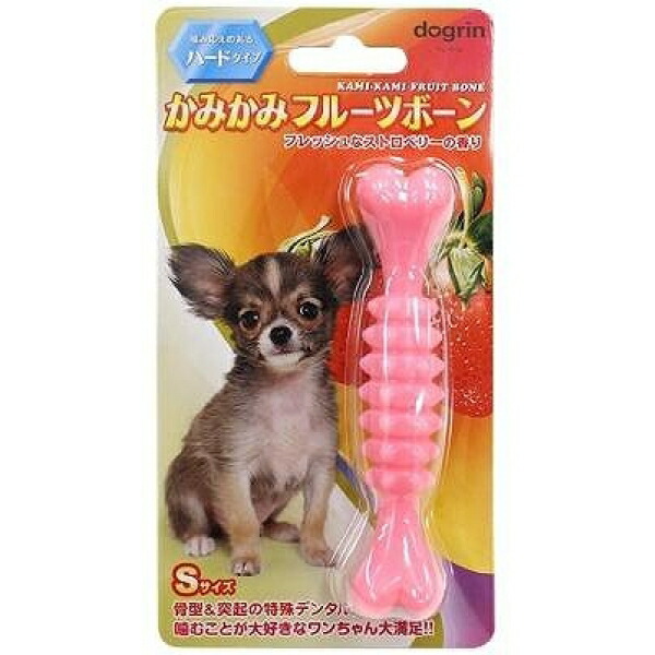 【12個セット】 スーパーキャット かみかみフルーツボーン ストロベリー ハードタイプ S DM-443 犬 全成長期 Super Cat ストレス発散 デンタルケア ストレス解消 犬用おもちゃ フルーツ ペット用品 デイリー 犬おもちゃ ハード デンタル ドッグ 骨型 安心素材