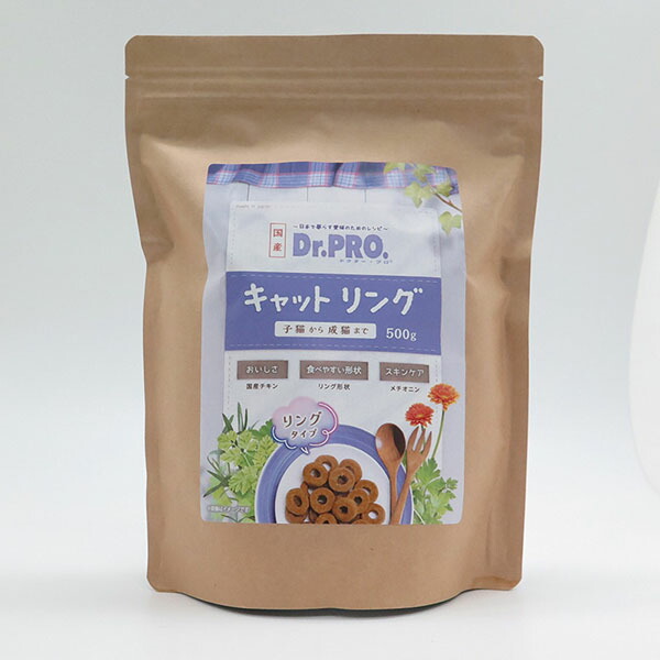 【12個セット】 ニチドウ Dr.PRO. キャットリング 500g 猫用フード ドライ ドライフード キャットフード ドクタープロ 総合栄養食 ネコ 国産 フード 安心素材