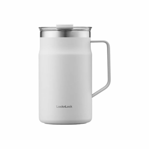【5個セット】ベストコ マグカップ ふた付き 保温 保冷 ステンレス 600ml 大きめ ホワイト LHC4282NWHT ロック&ロック メトロ 人気商品｜ウルマックス 店