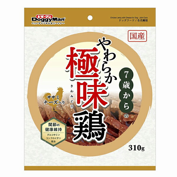 【10個セット】 ドギーマンハヤシ 7歳からのやわらか極味鶏ササミチーズ入り 310g 犬用おやつ グルコサミン チーズ ドギーマン おやつ ジャーキー スナック 国産 チーズ入り ドッグ 健康維持 フード えさ 愛犬用 ペット 関節 ササミ 安心素材