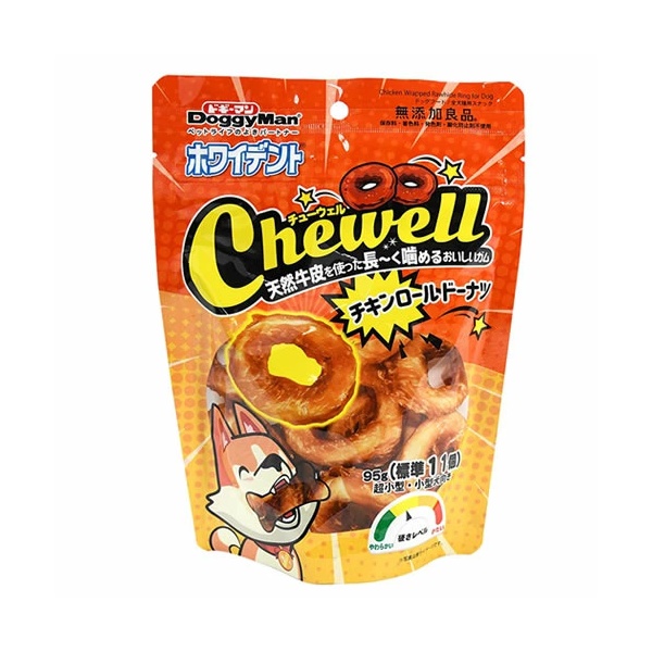 【12個仕掛ける】 ドギーマンハヤシ食料雑貨類取り引き部 ホワイデント Chewell チキンロールドーナツ 95g