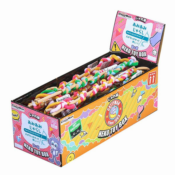 【6個セット】 ドギーマンハヤシ じゃれ猫 NekoToyBox あみあみじゃらし 18本入り/1ボックス 18点 色おまかせ 猫じゃらし ペット キャティーマン 安心素材｜ウルマックス 店