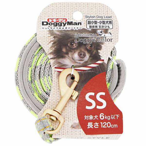 【6個セット】 ドギーマンハヤシ 用品営業部DT いぬ の リード SS ニットLG/ GY 安心素材