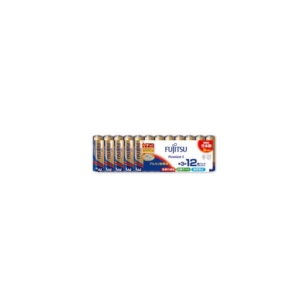 【5個セット】 富士通 27286 アルカリ乾電池 単3形 1.5V LR6 Premium S LR6PS (12S) (12本入)