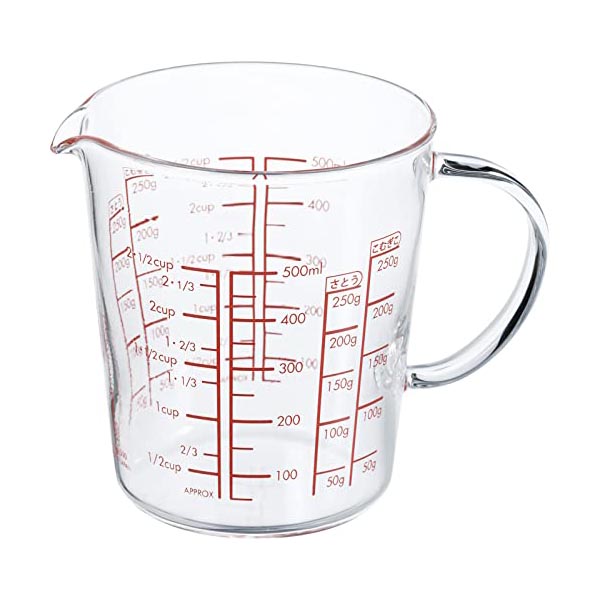 【10個セット】 HARIO ハリオ 日本製 耐熱ガラス製 メジャーカップワイド 500ml MJCW-50-R-BK メジャーカップ ワイド クリア 高品質