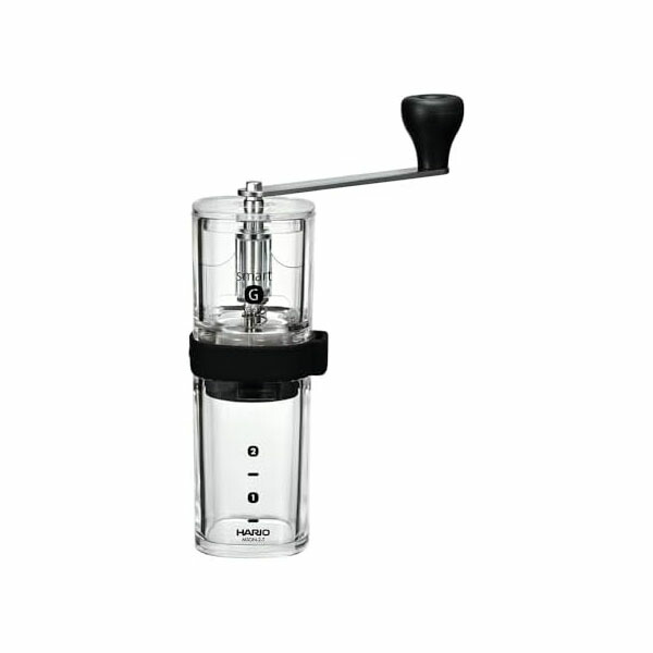 HARIO ハリオ コーヒーミル・スマートG セラミック臼 透明 クリア コーヒー豆 24g 2杯用 MSGN-2-T 人気商品