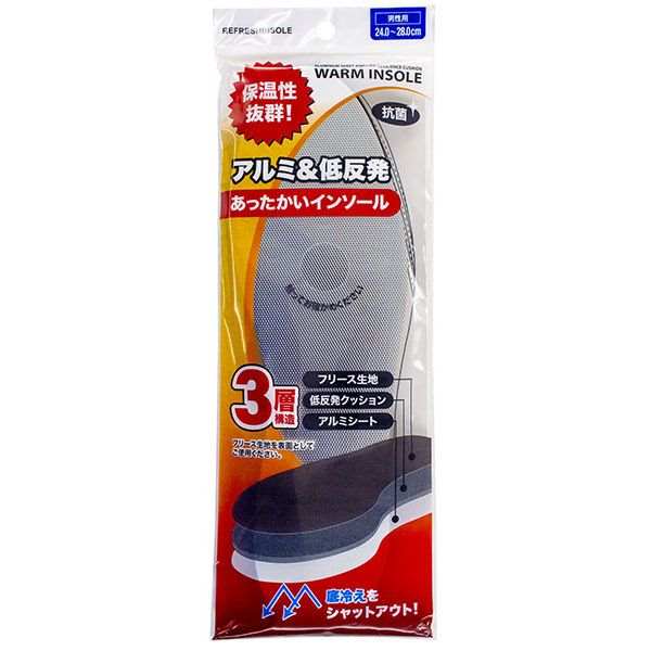 【120個セット】 不動技研 アルミ低反発インソール 男性用 CN1672 不動化学 中敷き 暖かい 抗菌 インソール クッション 防寒 シューズ フィット 疲れにくい レディース メンズ｜ウルマックス 店 15,911円