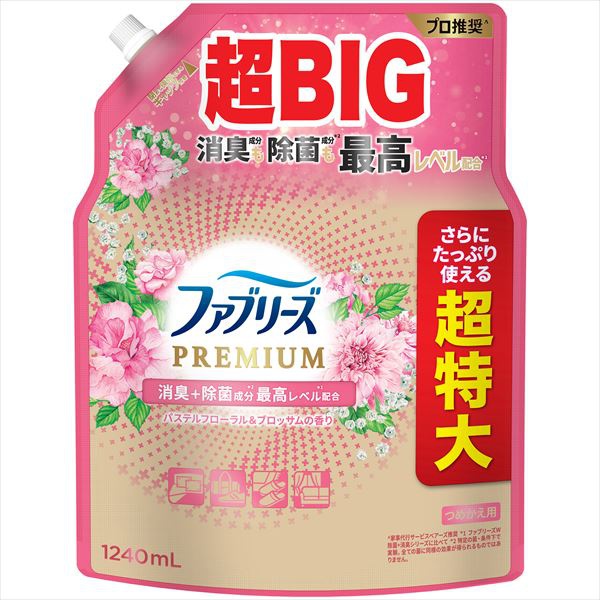 【6個セット】 ファブリーズ W除菌+消臭 プレミアム パステルフローラル&ブロッサムの香り 詰替え 4回分|ウルマックス 店