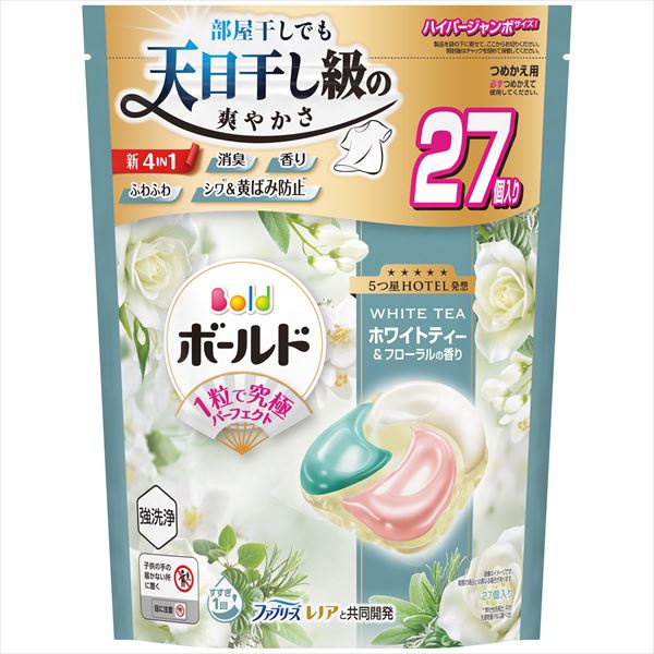 【10個セット】 ボールドジェルボール4D心弾けるホワイトティー&フローラルの香りつめかえハイパージャンボサイズ