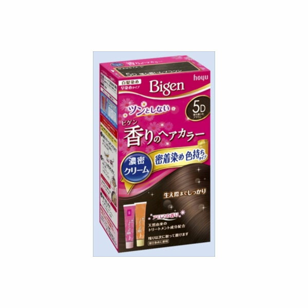 【15個セット】 ビゲン 香りのヘアカラー クリーム 5D 落ち着いたブラウン ホーユー ヘアカラー・白髪用|ウルマックス 店