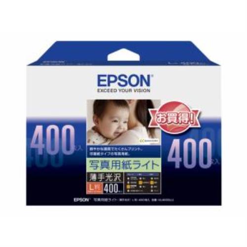 【10個セット】 プリンター用紙 エプソン 純正 写真用紙 KL400SLU 写真用紙ライト 薄手光沢 (L判・400枚)｜ウルマックス 店