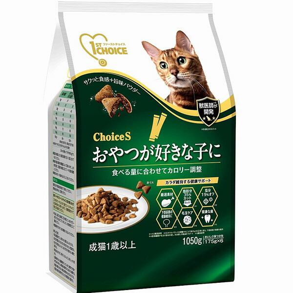 【6個セット】 アースペット ファーストチョイス ChoiceS おやつが好きな子に成猫用1歳以上 1050g アース・ペット