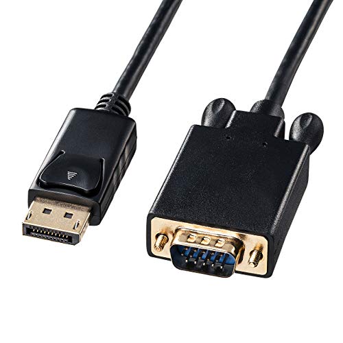 【3個セット】 サンワサプライ KC-DPVA10 DisplayPort-VGA変換ケーブル（ブラック・1m） 配線 映像 モニタケーブル ブラック 音声 伝送 ケーブル 映像変換ケーブル 変換ケーブル 送料無料