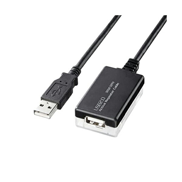【2個セット】 サンワサプライ KB-USB-R212N (Sanwa Supply) 12m延長USB2.0アクティブリピーターケーブル ブラック 配線 延長ケーブル サンワサプ プリンタ コピー機 ケーブル アダプタ パソコン周辺機器 ペリフェラル 延長 送料無料