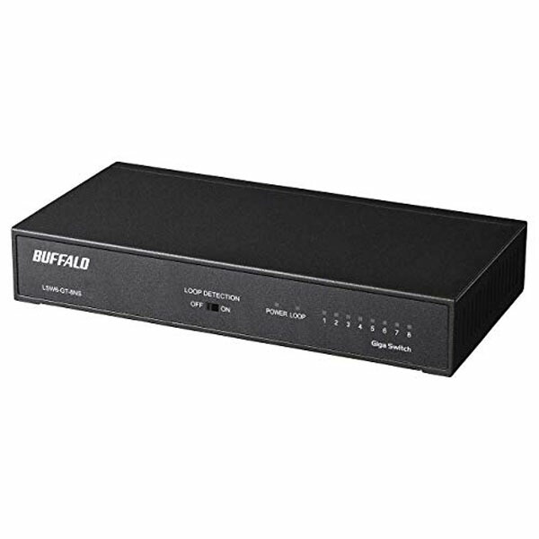 【2個セット】 バッファロー LSW6-GT-8NS/BK BUFFALO Giga対応 金属筐体 電源内蔵 8ポート ブラック スイッチングハブ マグネット ホワイト ネットワーク機器 壁掛け設置対応 背面マグネット マグネット付き 金属 電子機器 通信機器 送料無料