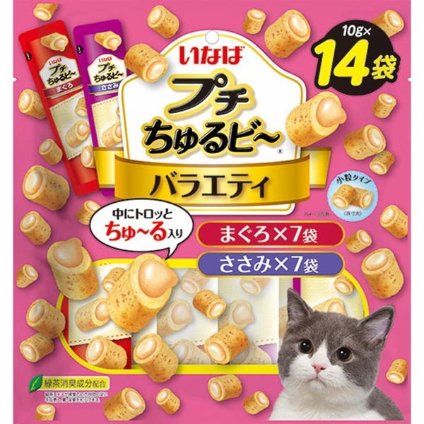 【10個セット】 いなばペットフード プチちゅるビ～ バラエティ 10g&times;14袋入｜ウルマックス 店