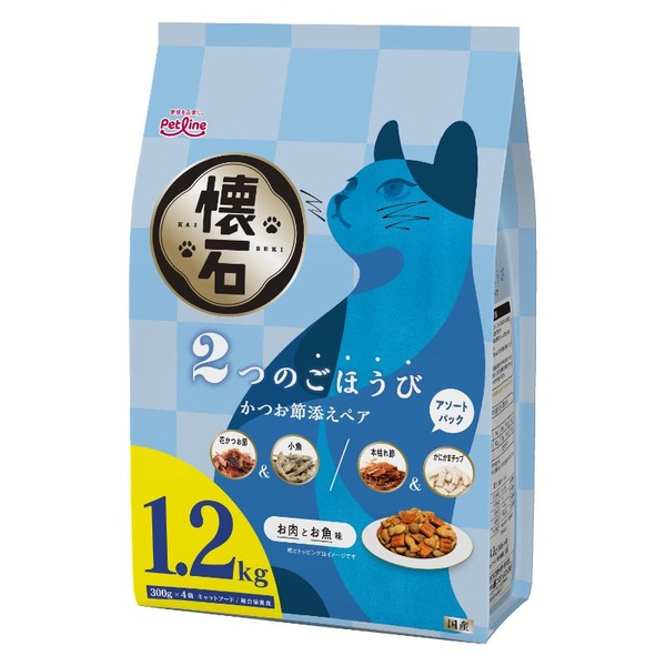 【10個仕掛ける】 愛玩動物伝達ルート 懐石 2つのごほうび かつお節添え有りの実 1.2kg (300g×4袋)