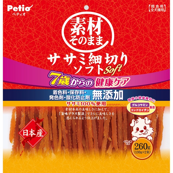 【6個書き割り】 ペティオ 原料品そのまま ササミ細切りホンブルグ帽 7歳からの思わしい世話をする 260g