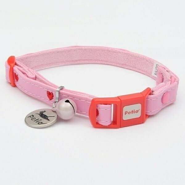 【10個書き割り】 ペティオ CAT COLLAR ハート形なめし革色合い
