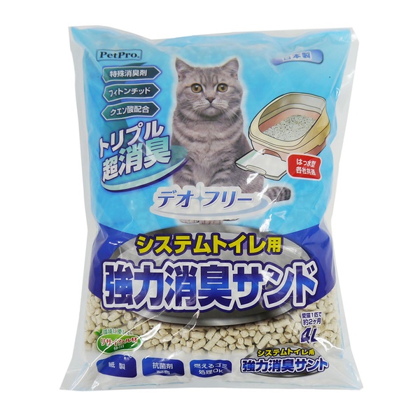 【10個セット】 ペットプロジャパン デオフリー システムトイレ用強力消臭サンド 4L｜ウルマックス 店