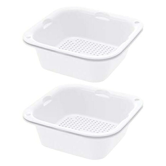 【10個セット】 リッチェル シェリー ザルバッとん ホワイト 大盛 (ざる バット セット)|ウルマックス 店
