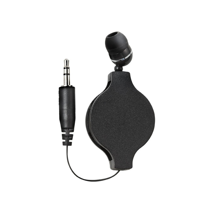 【10個セット】 エルパ(ELPA) 片耳で左右の音声を聴けるイヤホン カナル型 1.2m 巻取り式 ブラック RE-STKM01(BK)｜ウルマックス 店