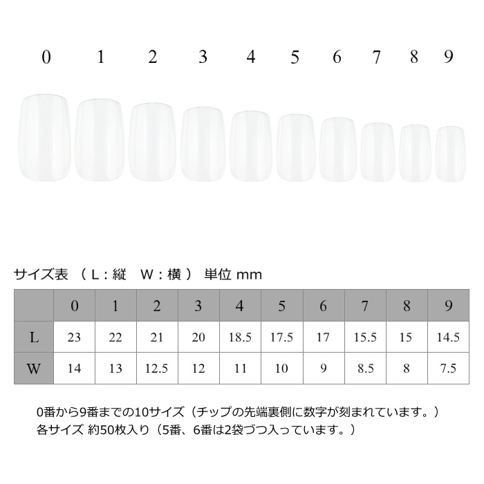 楽天市場 業務用 スクエアミディアムチップ 600枚 ネイルチップ ジェルネイル サンプルチップ スクエアチップ ミディアムチップ フルカバー ラローナ 楽天市場店