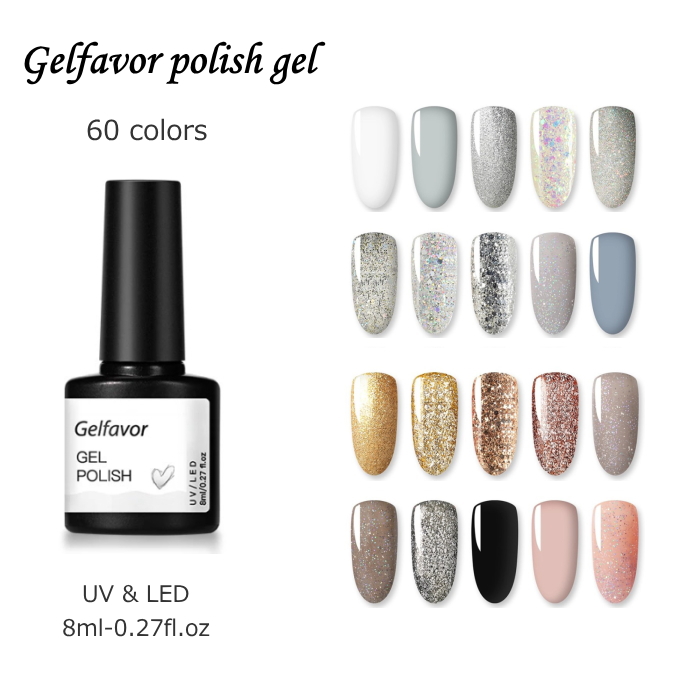 Gelfavor ジェルフェイバー New ポリッシュカラージェル 8ml 60色 ジェルネイル ソークオフ カラージェル ソフトジェル マットカラー  メタルジェル セルフ 入荷中