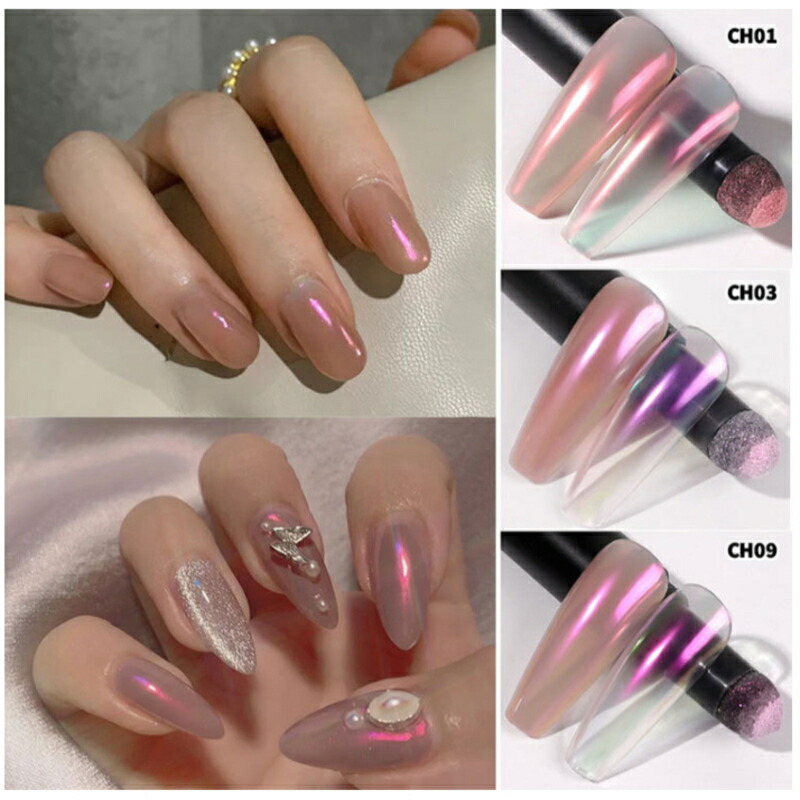 楽天市場 Lalona ラローナ オーロラパウダー クッションペンタイプ ジェルネイル ネイルアート アイスネイル 氷ネイル うるうる ネイル ユニコーンネイル セルフ ラローナ 楽天市場店