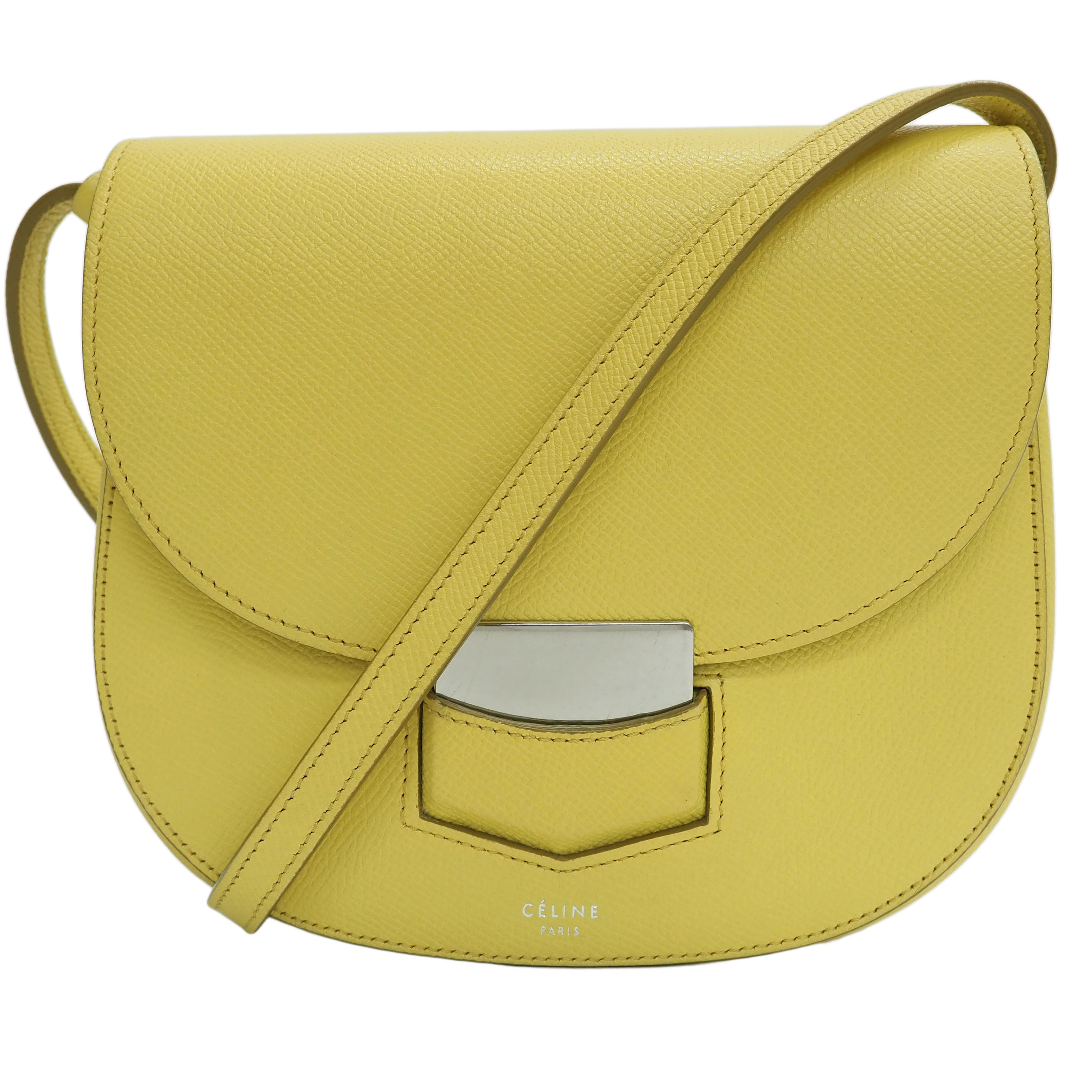セリーヌ CELINE バッグ 中古 ショルダー バッグ トロッター スモール イエロー