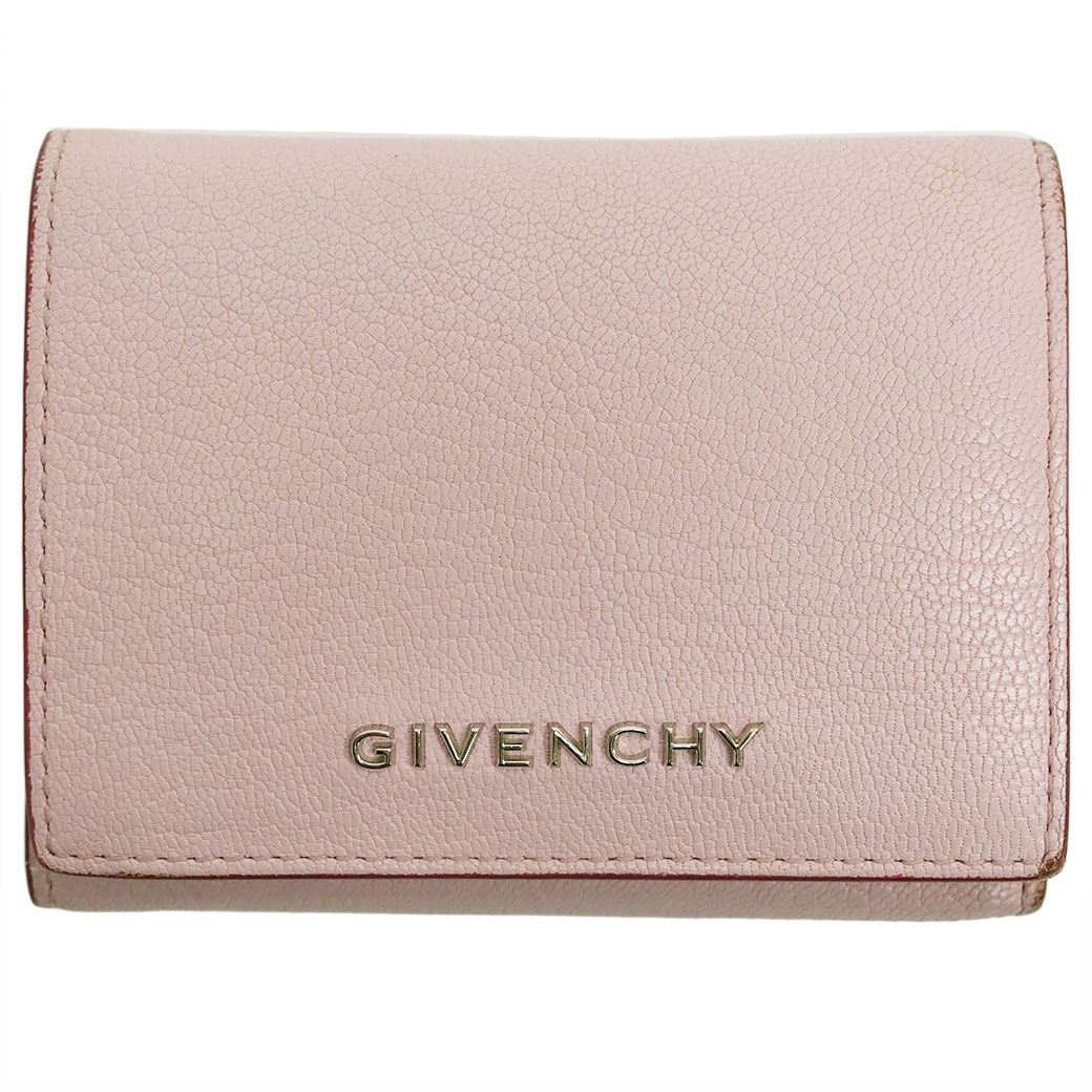 ジバンシィ GIVENCHY 紙入れ 三つ折り パンドラ パウダーコンパクト ウォレット サクラ色 レディース ミニ紙入れ ジバンシー 中古