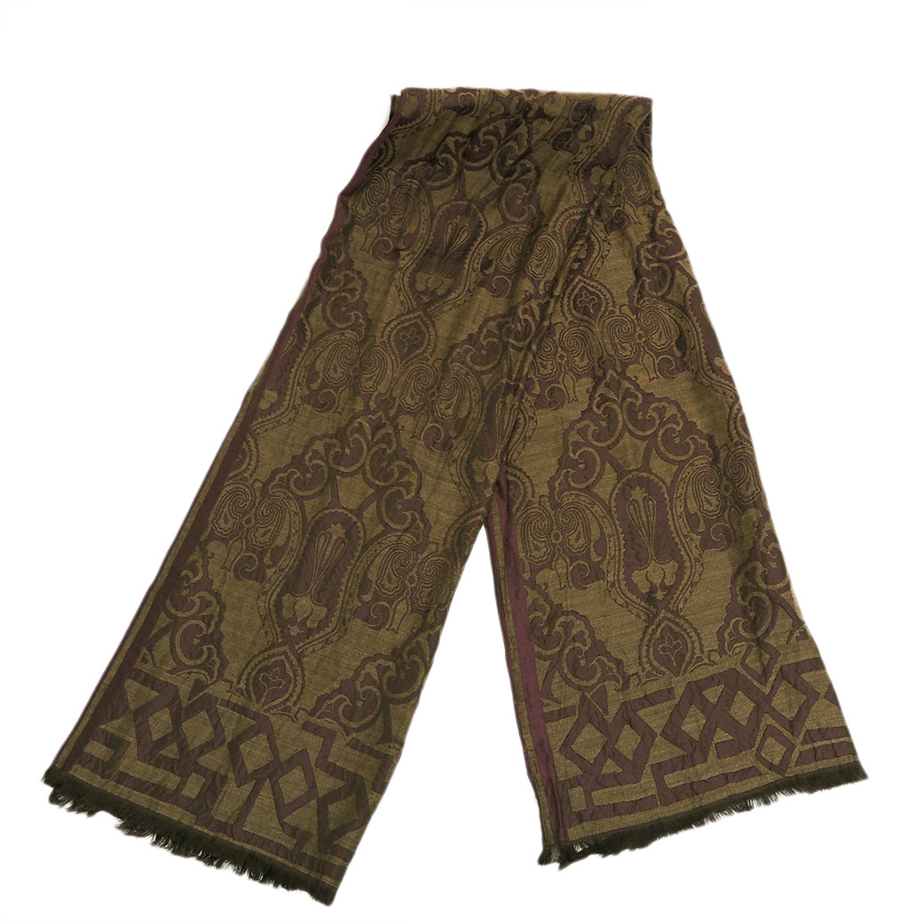 エトロ　ウールマフラー　新品 ETRO ストール マフラー ブラウン エトロ ウールマフラー 新品 ETRO ストール マフラー ブラウン