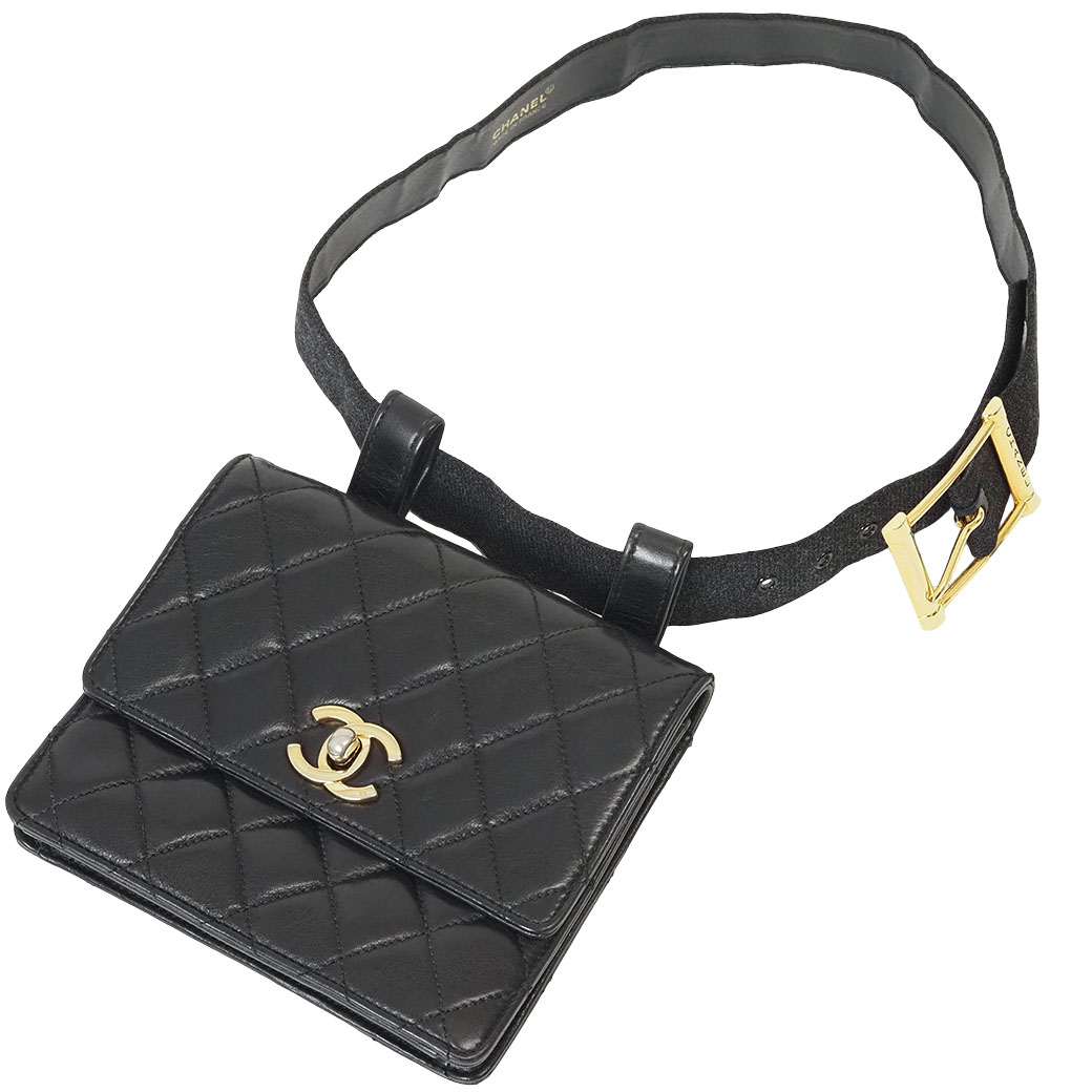 シャネル CHANEL 御徒面子 マトラッセ 中古 酉の方角御徒面子 70 黒 黒いこと ヴィンテージ