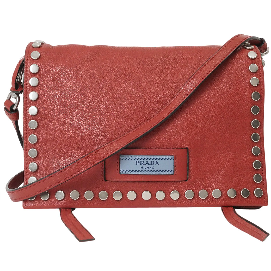 プラダ PRADA バッグ エティケット ショルダー バッグ レッド クロスボディ 赤 3WAY 1BD082