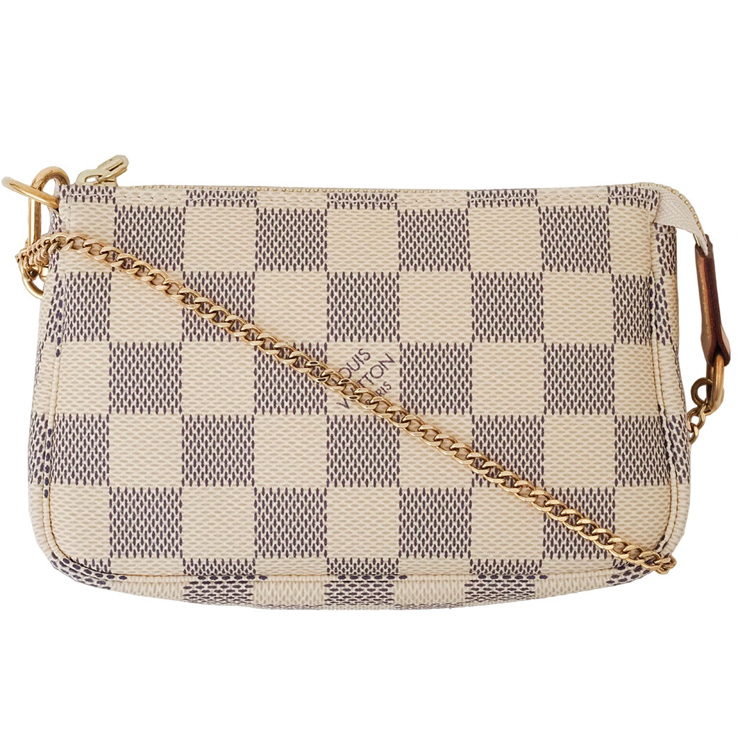 ルイヴィトン LOUIS VUITTON 御徒面子 中古 ミニ ポシェット アクセソワール ダミエ アズール N58010 美品
