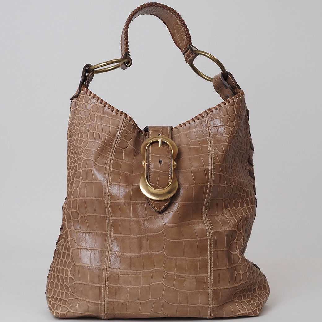 ジェイアンドエム デヴィットソン J&M DAVIDSON バッグ クロコ型押し ショルダーバッグ ベージュ 28,350円
