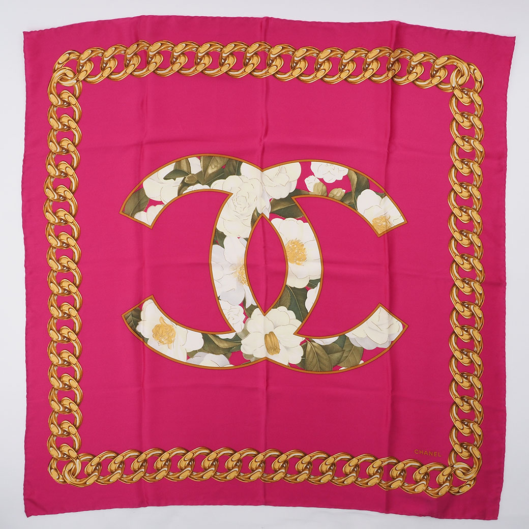 楽天市場】シャネル CHANEL スカーフ ピンク 系 マルチカラー