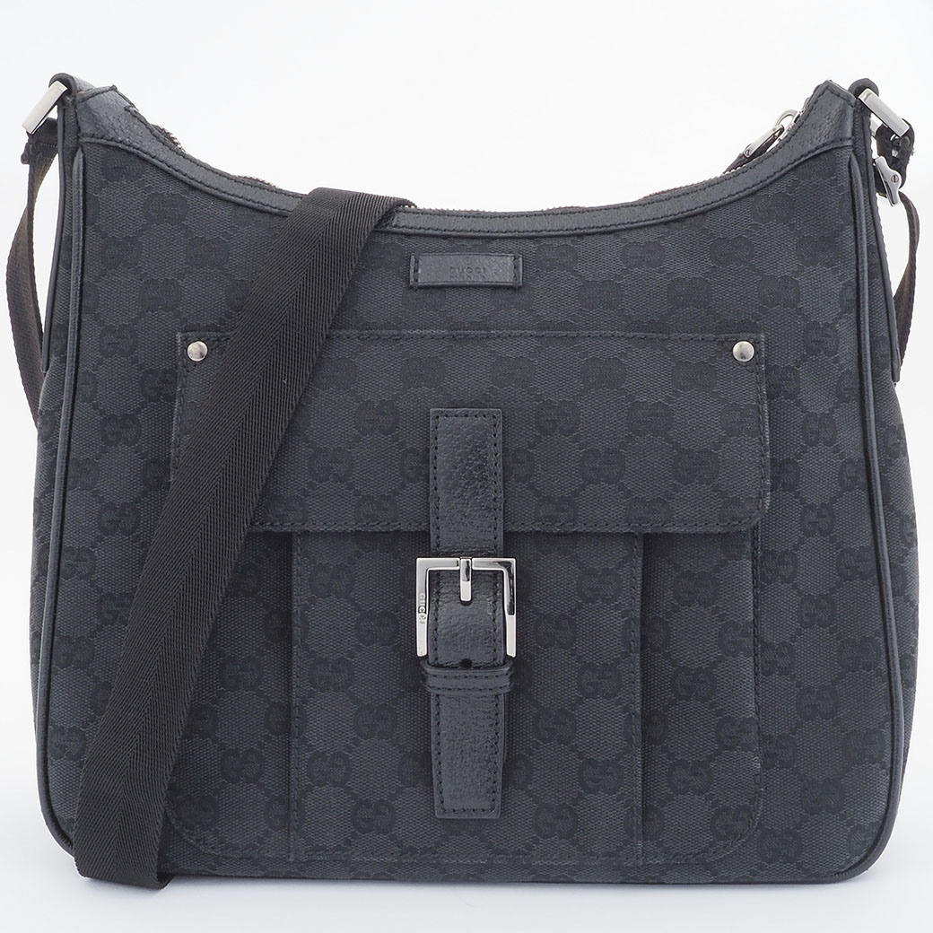 GUCCI グッチ ショルダーバッグ サコッシュ　GG柄 キャンバス ブラック 楽天市場】グッチ GGキャンバス スタッズ ショルダー バッグ