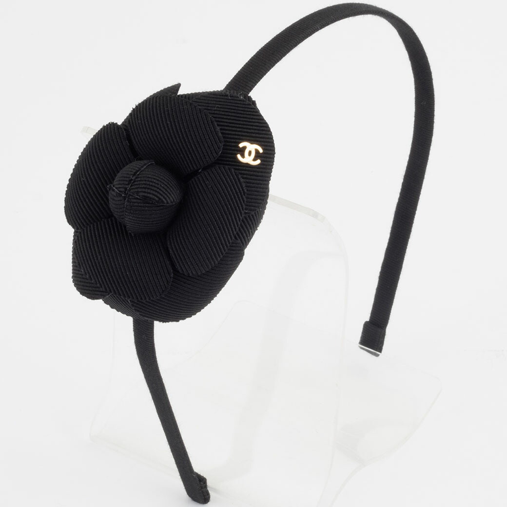 【CHANEL】 CHANEL CCリボンカチューシャ ストロー ラインストーン シャネル CHANEL CC リボン カチューシャ ヘアアクセサリー