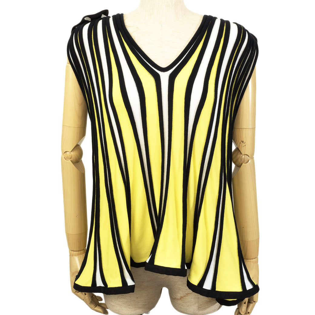エムエスジーエム MSGM ノースリーブ プルオーバー カットソー トップス イエロー S レディース 2242MDT121 レーヨン 春夏 未使用品|UPRISE
